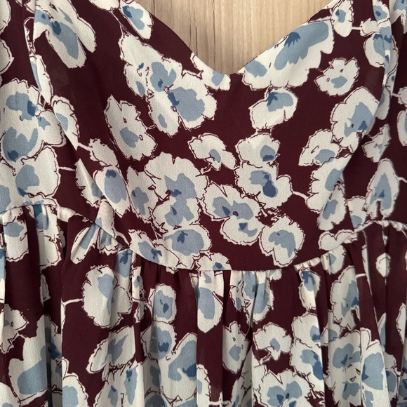 Abercrombie & Fitch Floral Dress in Burgundy and White - Picture 5 of 8